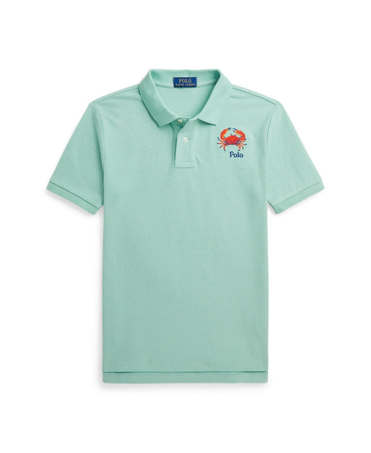 Polo Ralph Lauren Big Boys Crab-Embroidered Cotton Mesh Polo Shirt
