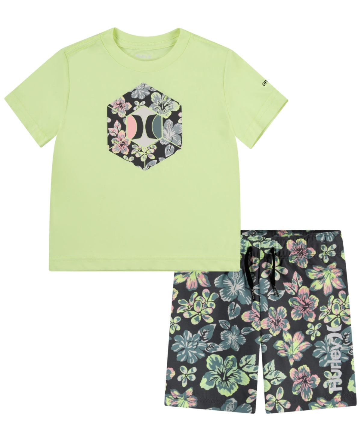 Hurley Toddler Boys Multi Mini UPF50 Swim Set, 2 Piece - Shadow Black
