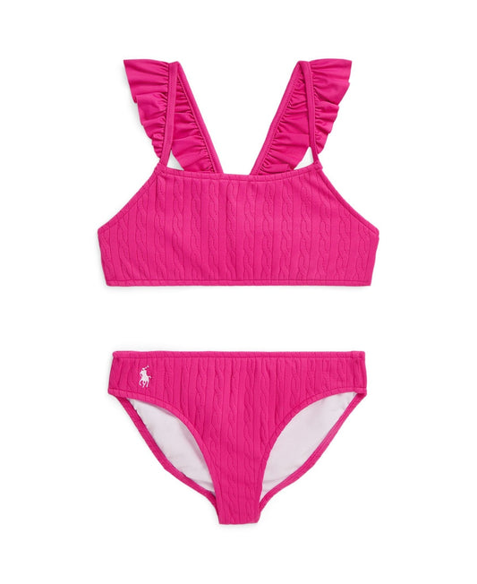 Polo Ralph Lauren Toddler Girls Cable-Knit Ruffled Swimsuit Bottoms ONLY