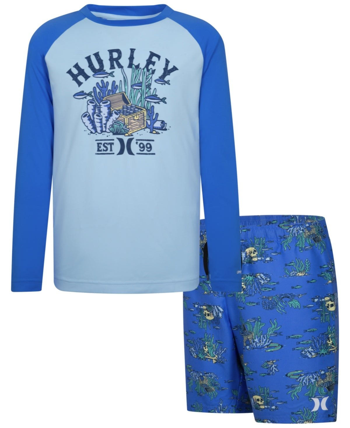 Hurley Toddler Boys Treasure Hunt UPF50+ Swim Set, 2 Piece - Santiago Hurley