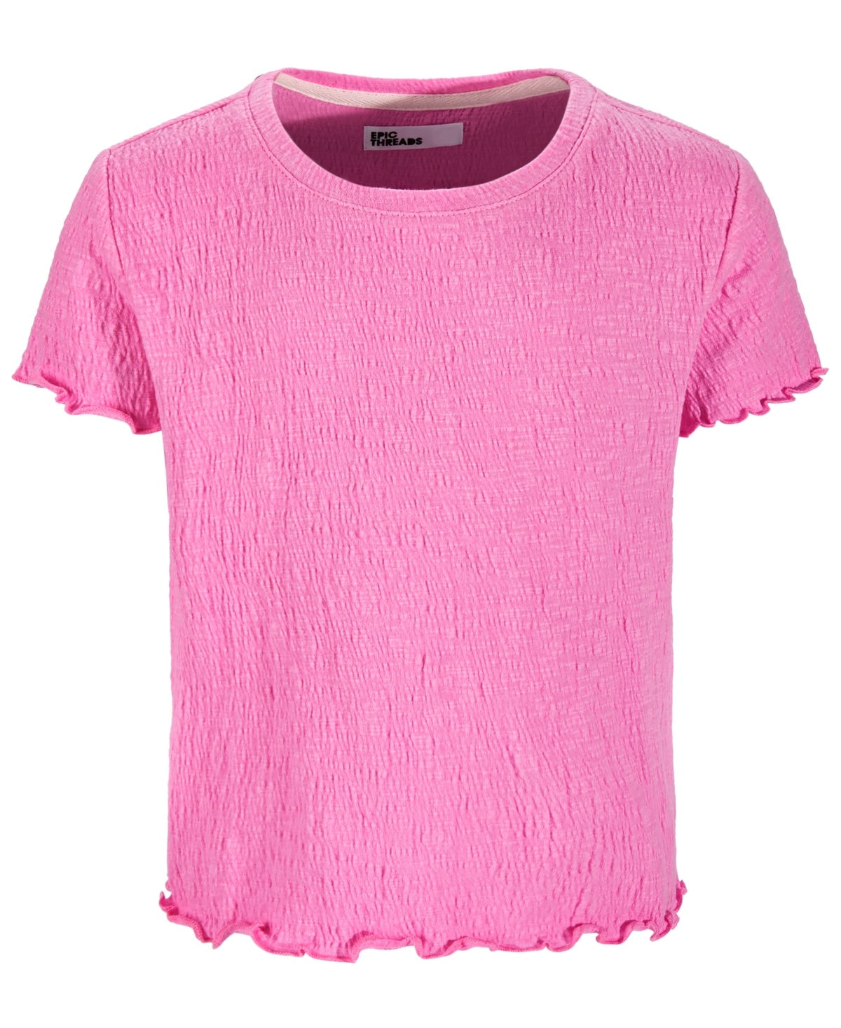 Epic Threads Big Girls Solid-Color Textured T-Shirt- Juicy Pink