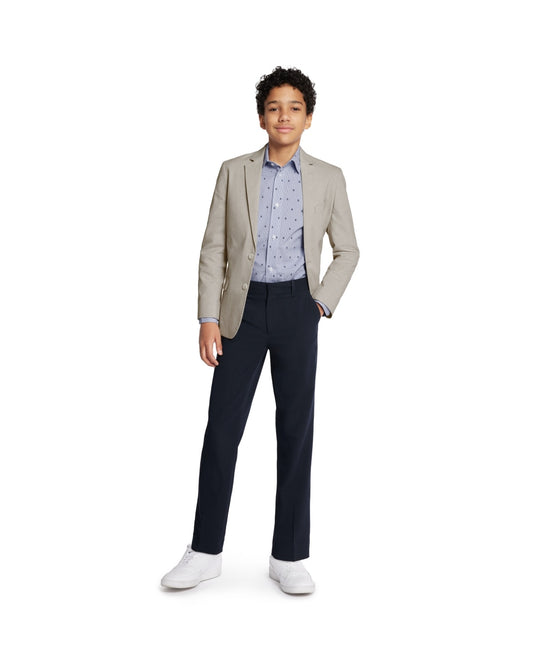 Tommy Hilfiger Big Boys Modern-Fit Stretch Oxford Sport Coat- Khaki