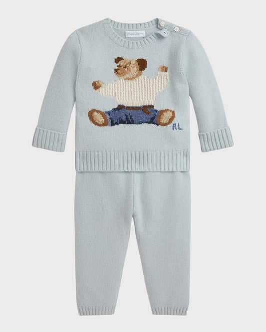 Polo Ralph Lauren Boy's Two-Piece Polo Bear Intarsia Cashmere Set