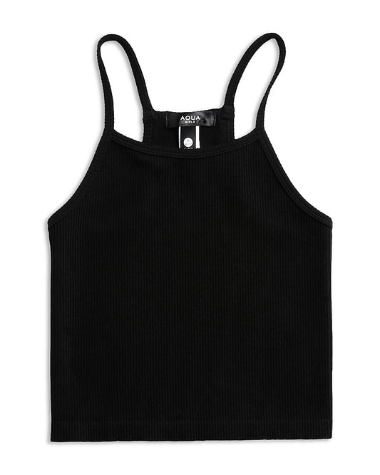 Aqua Girls' Seamless Crop Tank Top