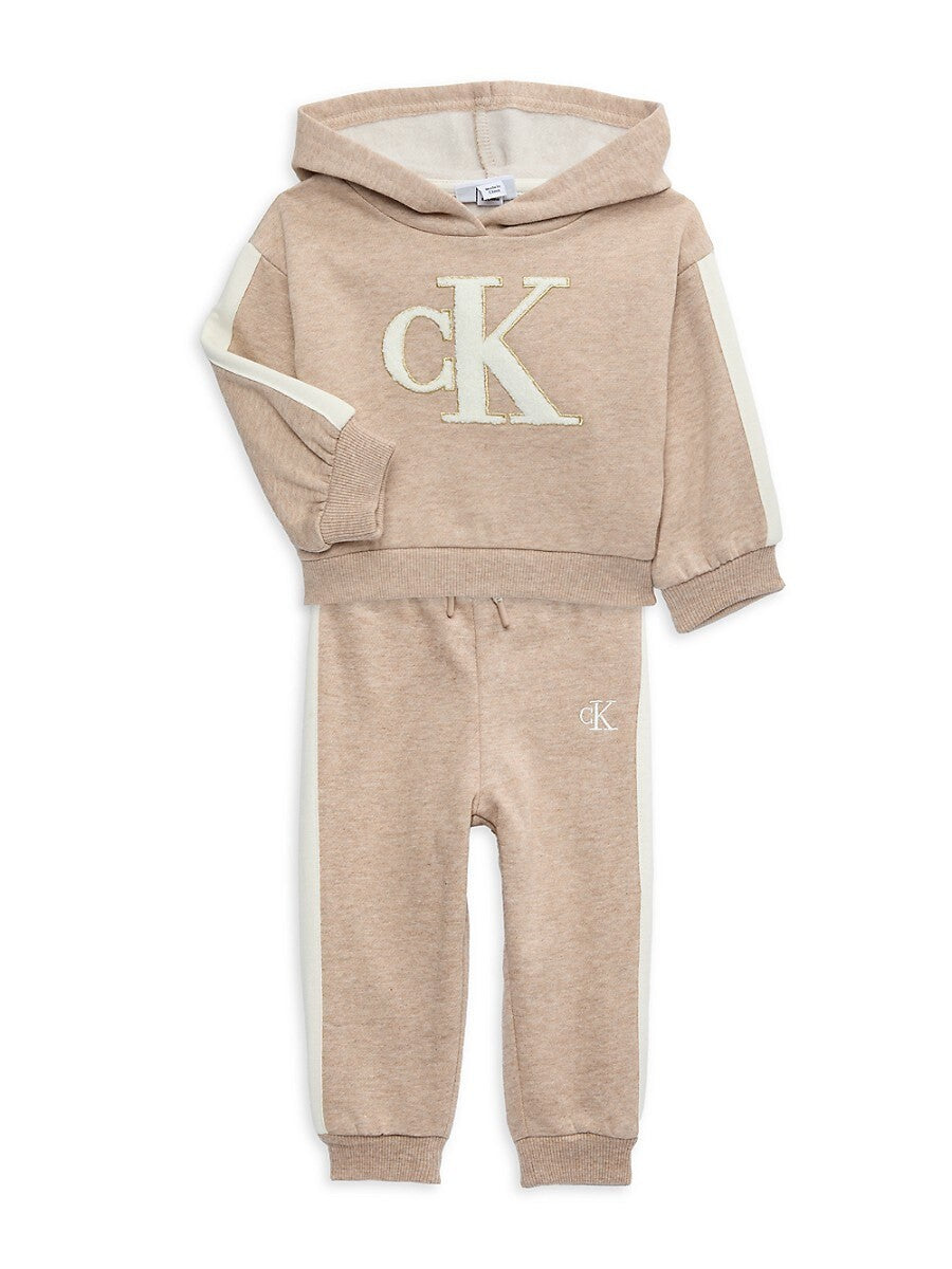 Calvin Klein Baby Girl's 2-Piece Logo Hoodie & Joggers Set