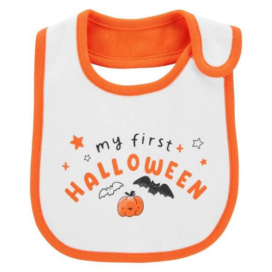 Carter's Baby My First Halloween Cotton Teething Bib - Ivory/Orange