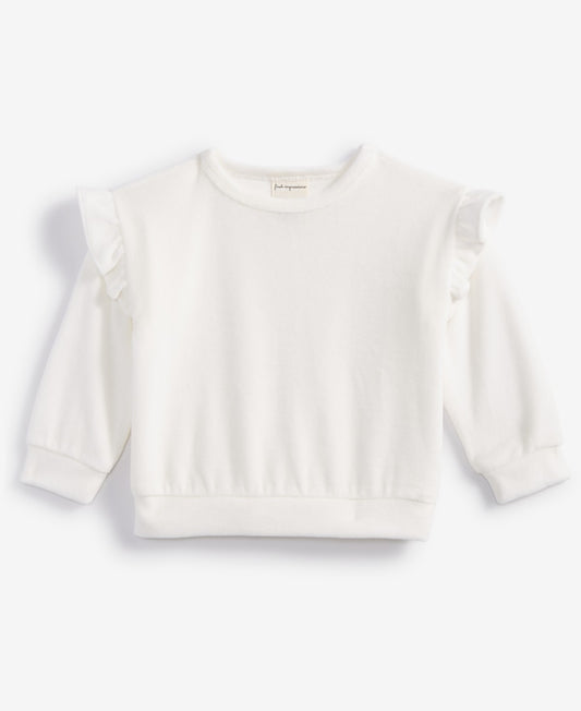 First Impressions Baby Girls Solid Ruffled Velour Top