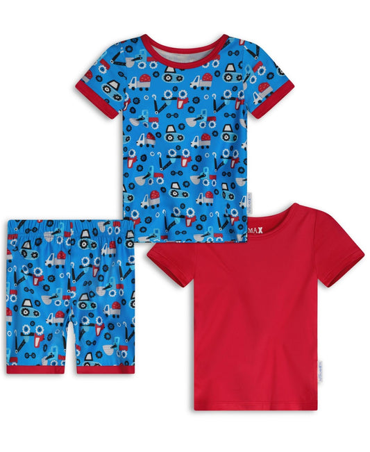 Max & Olivia Baby Boys Three Piece Snug Fit Pajama Set - Red