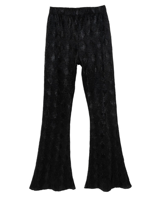Stella 88 Big Girls Textured Knit Flare Pant - Black