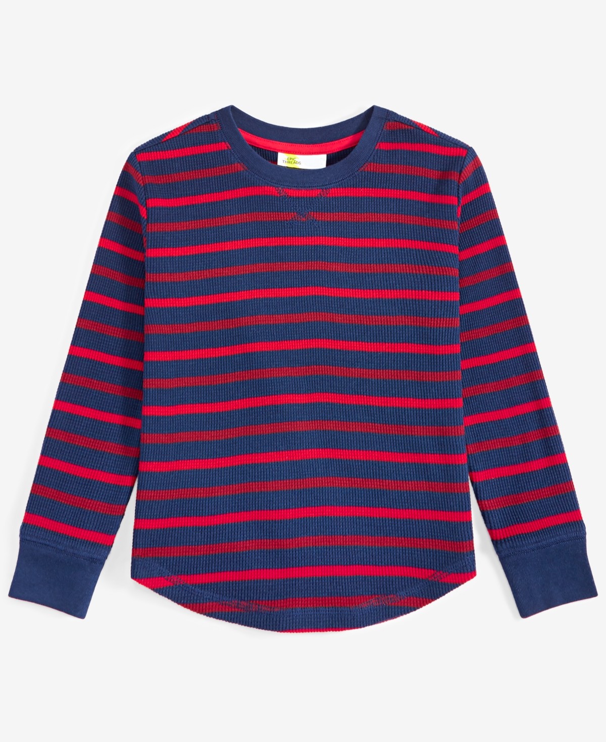 Epic Threads Boys Kelly Striped Thermal T-Shirt, Created for Macy's - Medieval B