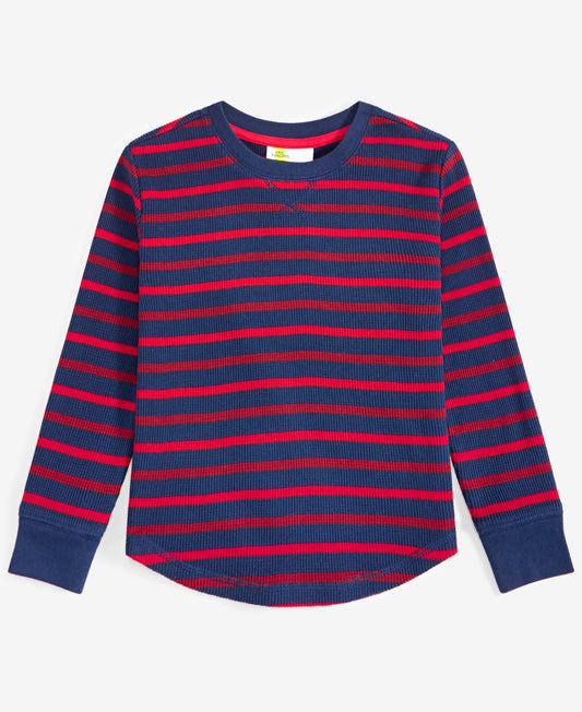 Epic Threads Boys Kelly Striped Thermal T-Shirt, Created for Macy's - Medieval B