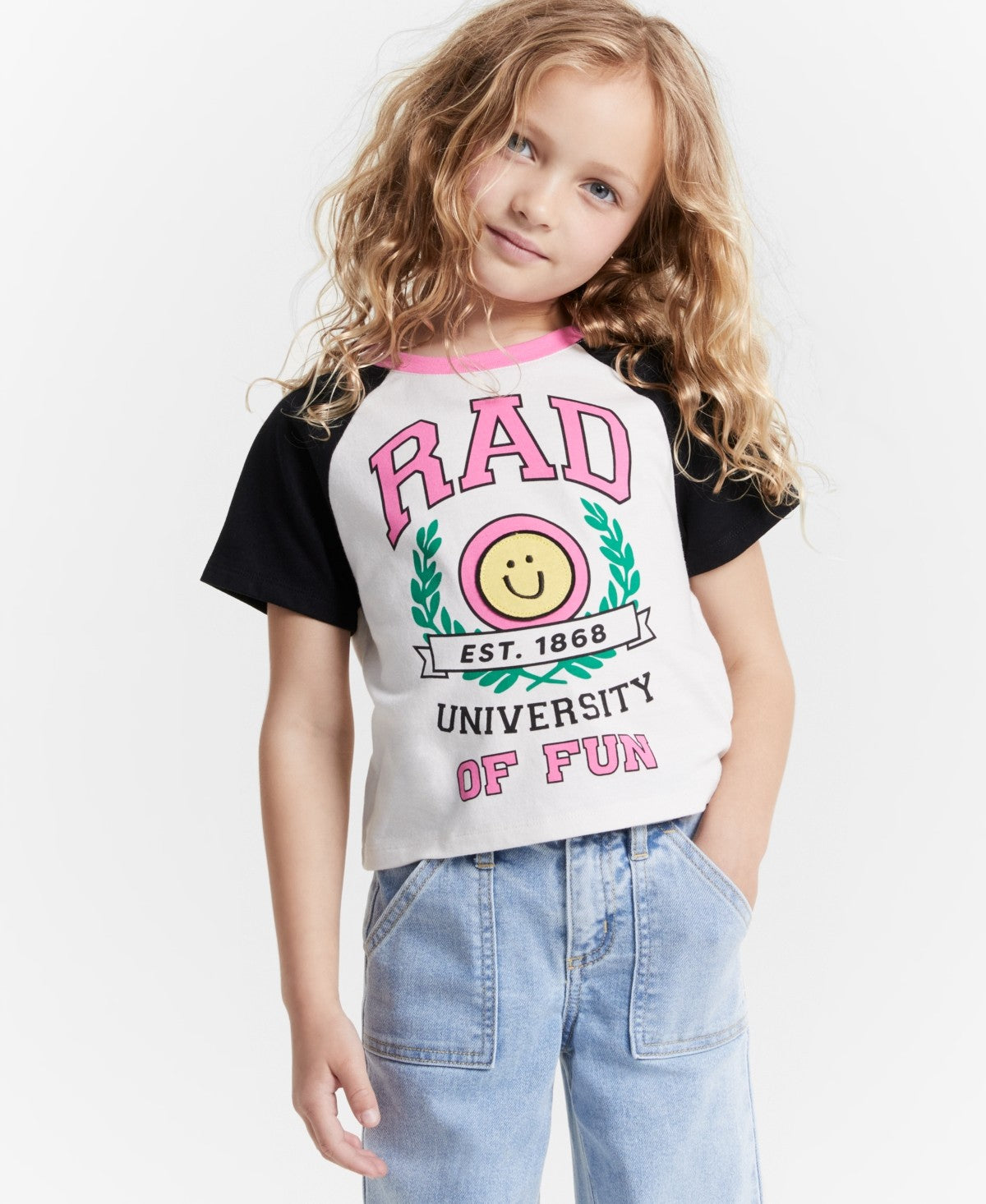 Epic Threads Girls Rad Graphic T-Shirt - Snowfall White