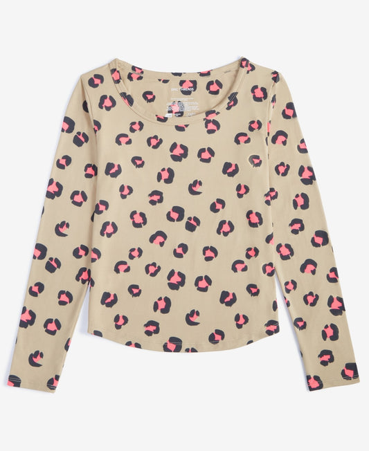 Epic Threads Girls Long-Sleeve Pop Leopard-Print Top