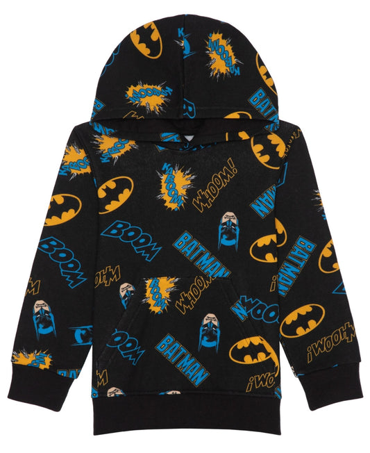 Batman Toddler and Little Boys Fleece Pullover Hoodie - Black