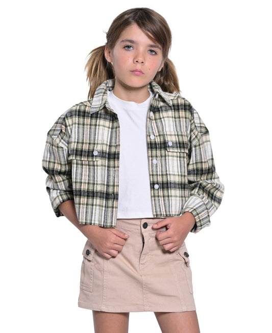 With Jules Big Girls Twill Cargo Skort - Light/pastel Brown