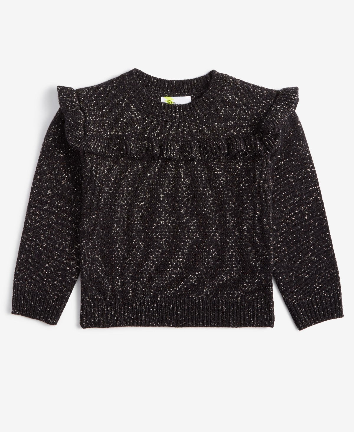 Epic Threads Toddler Girls Ruffled Metallic Sweater