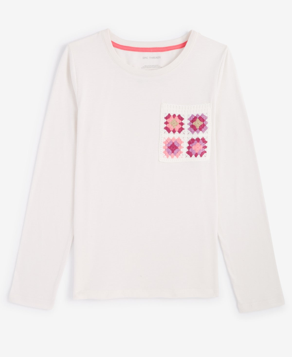 Epic Threads Girls Crochet-Pocket T-Shirt
