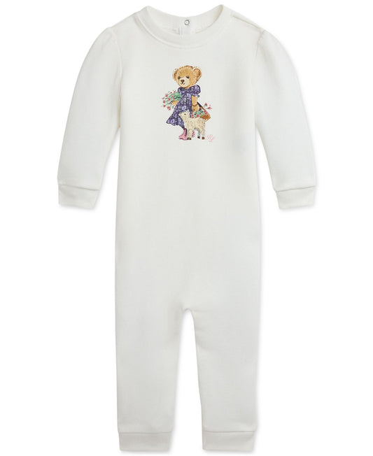 Polo Ralph Lauren Baby Polo Bear Fleece Coverall - White