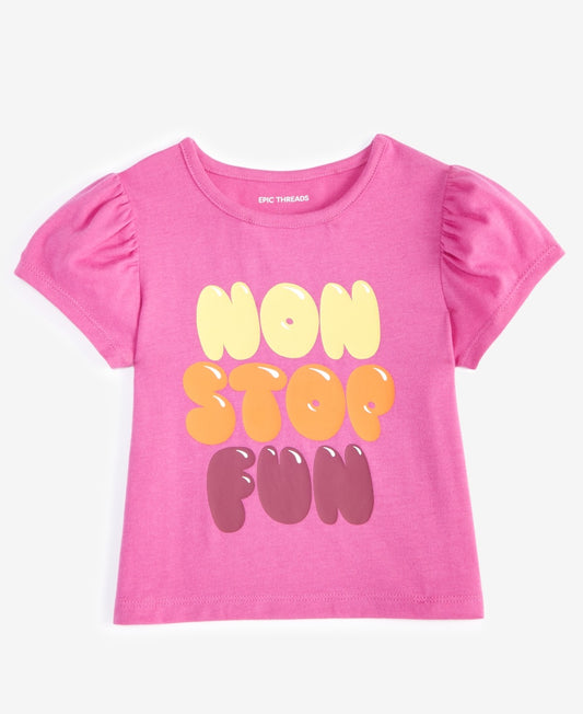 Epic Threads Toddler Girls Non Stop Fun Puff-Sleeve Top