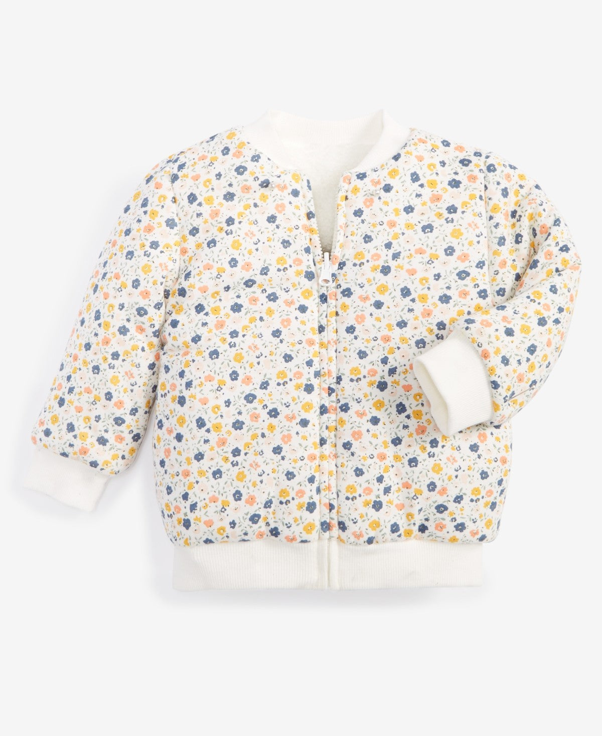 First Impressions Baby Girls Reversible Faux-Sherpa Jacket- Angel White