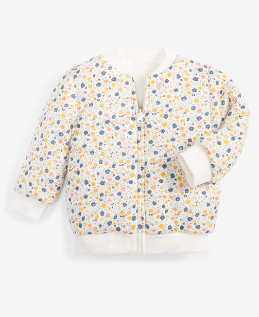 First Impressions Baby Girls Reversible Faux-Sherpa Jacket- Angel White