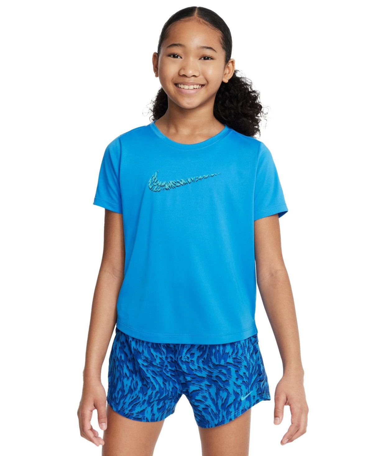 Nike Big Girls One Short-Sleeve Training Top - Lt Photo Blue