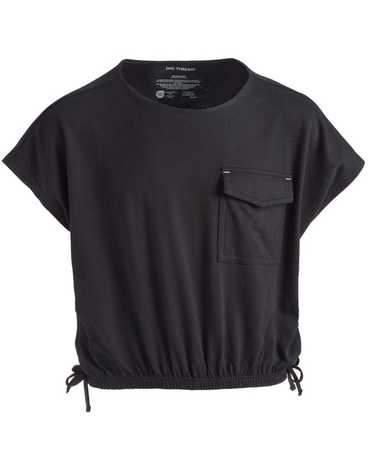 Epic Threads Girls Side-Tie Top - Deep Black