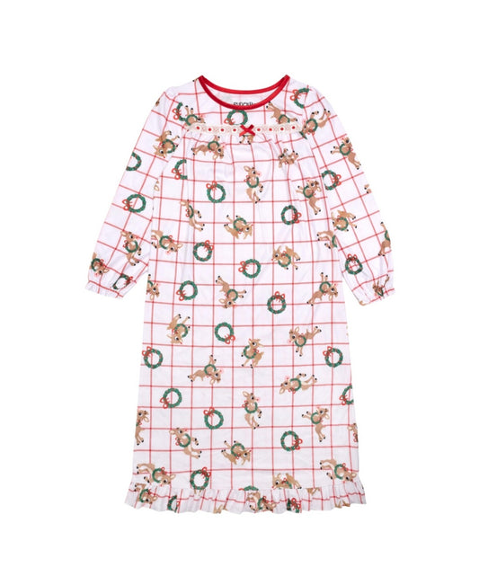 Rudolph Girls' Holiday Sibling Sleep Granny Gown