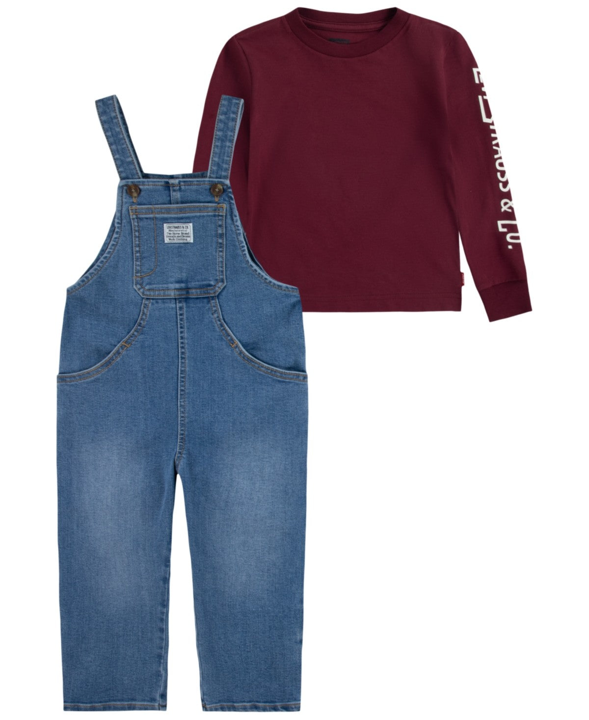 Levi's Baby Boys Baggy Taper Overall, 2-Piece Set - Chocolate Truffle