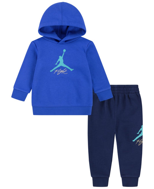 Jordan Baby Neutral Mj Baseline 2-Piece Pullover Hoodie and Pants Set - Midnight Navy
