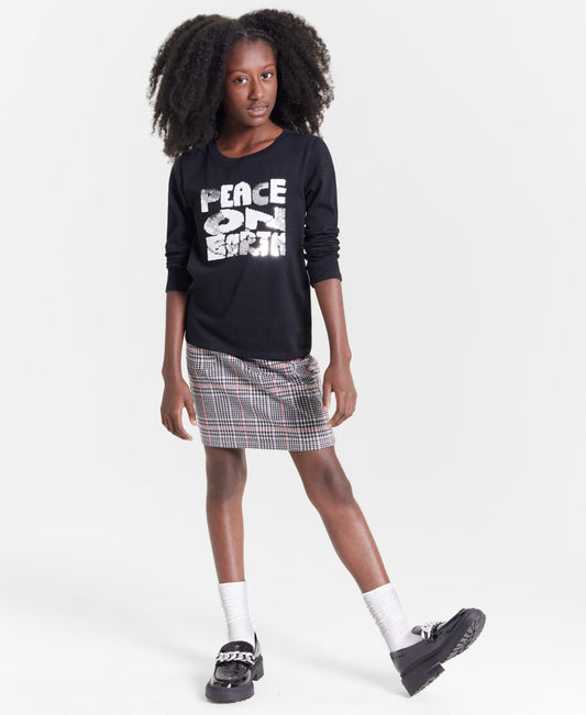 Epic Threads Girls Peace on Earth Long-Sleeve T-Shirt