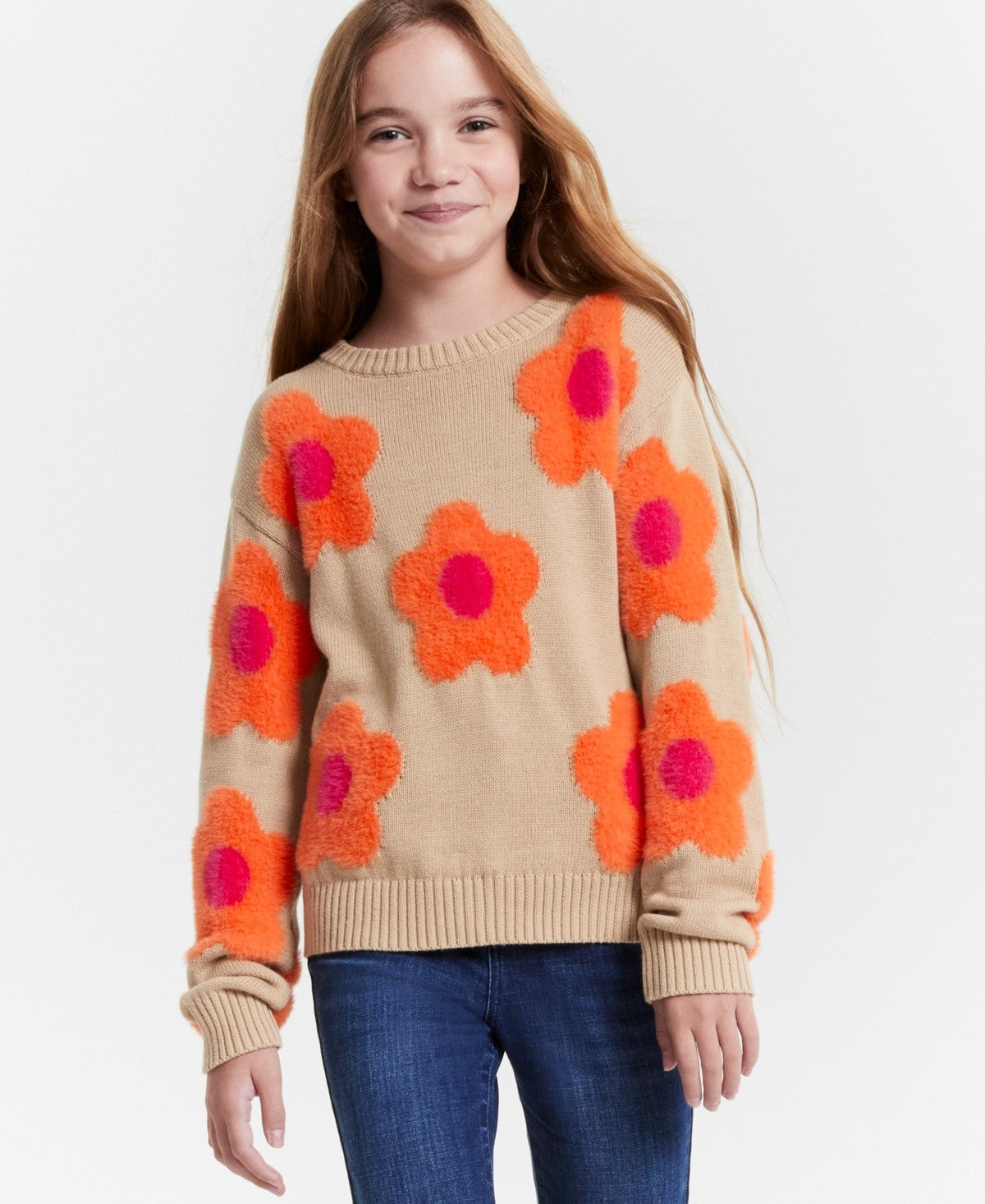 Epic Threads Girls Groovy Floral Pullover Sweater