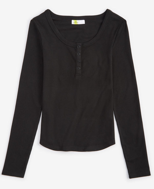 Epic Threads Girls Ribbed-Knit Long-Sleeve Henley