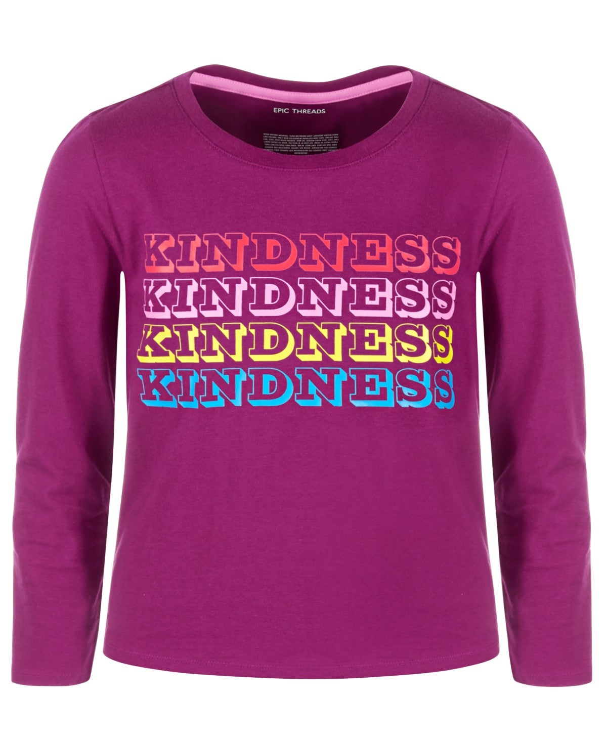 Epic Threads Girls Kindness Graphic T-Shirt- Magenta Purple u