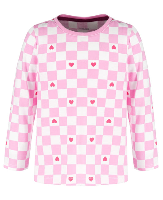 Epic Threads Toddler Girls Heart Checker Printed T-Shirt