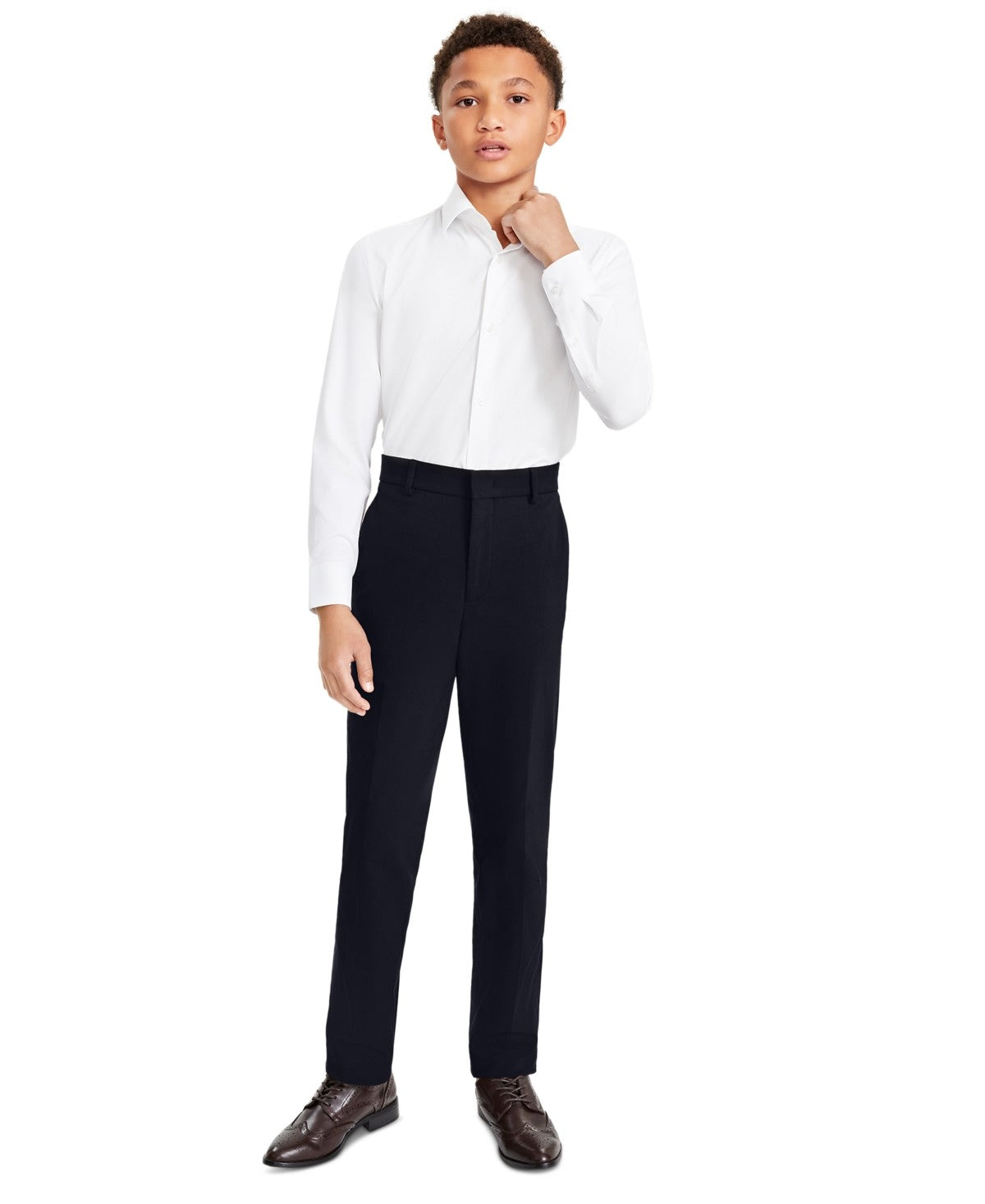 B By Brooks Brothers Big Boys Classic Stretch Dress Pants