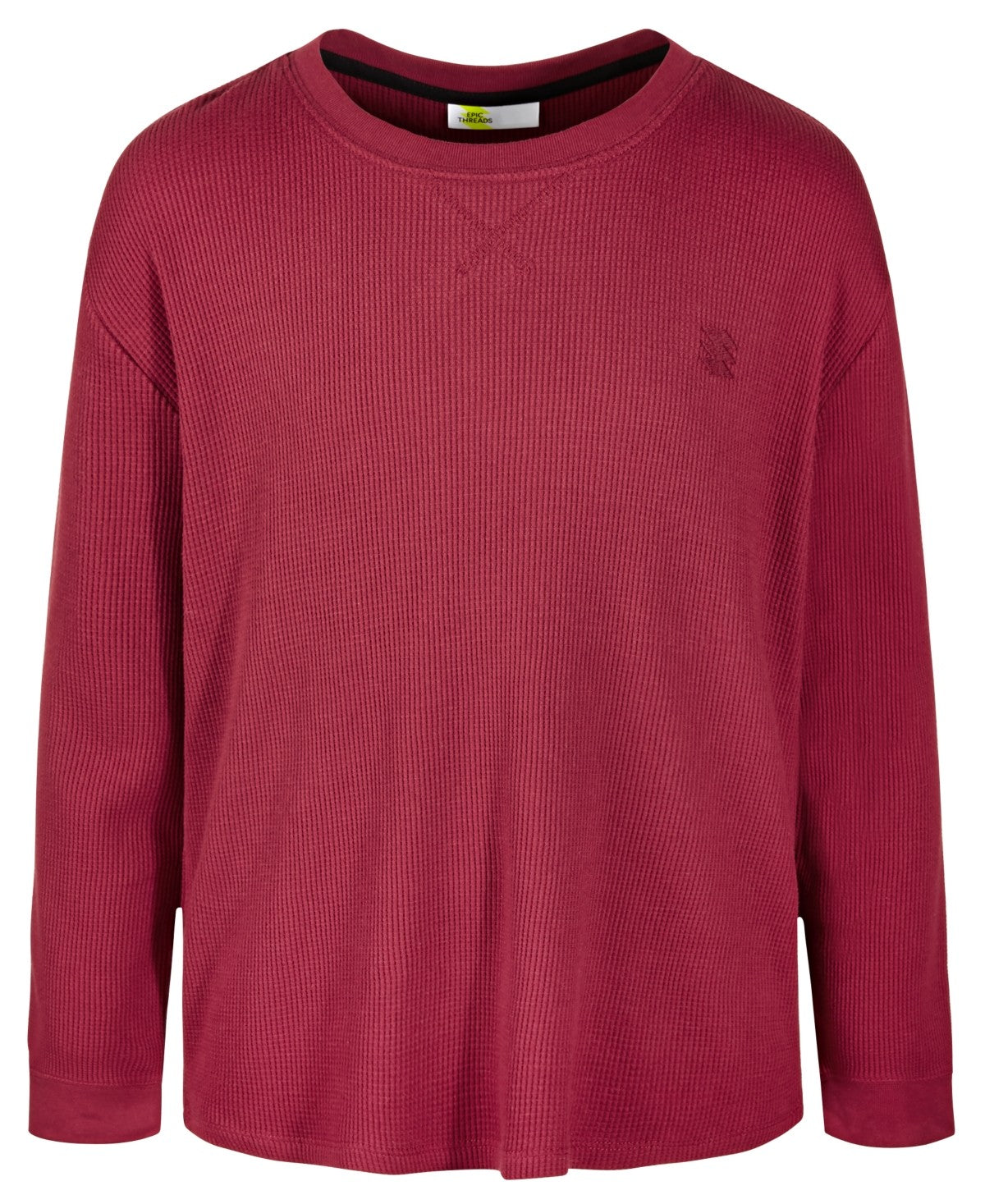Epic Threads Boys Embroidered Thermal Waffle-Knit Long-Sleeve T-Shirt