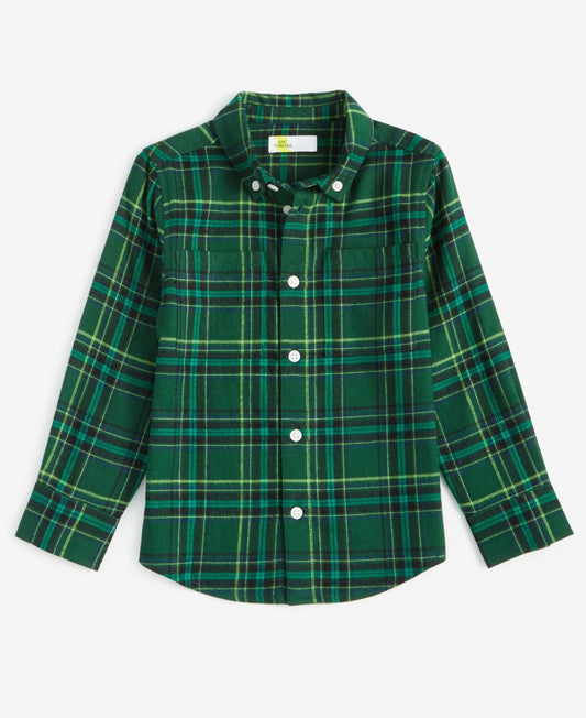 Epic Threads Toddler Boys Mary Plaid Flannel Shirt- Ocean Tropic