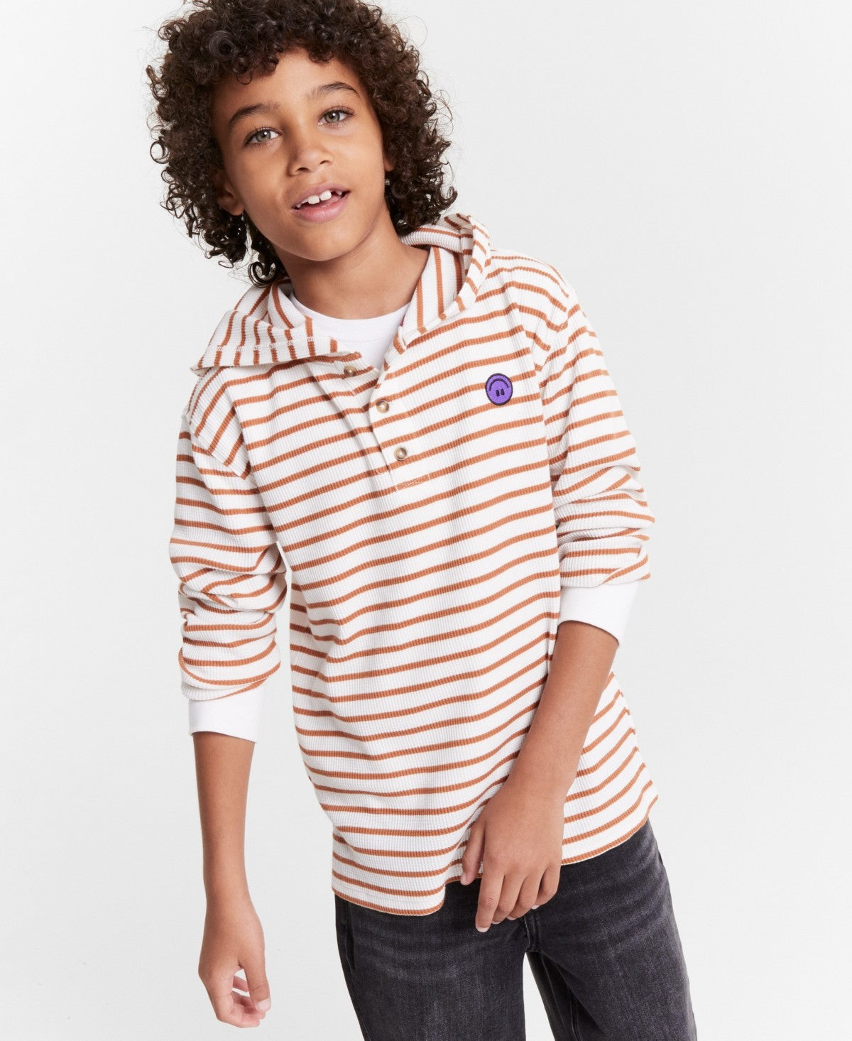 Epic Threads Little & Big Boys Striped Thermal Hoodie