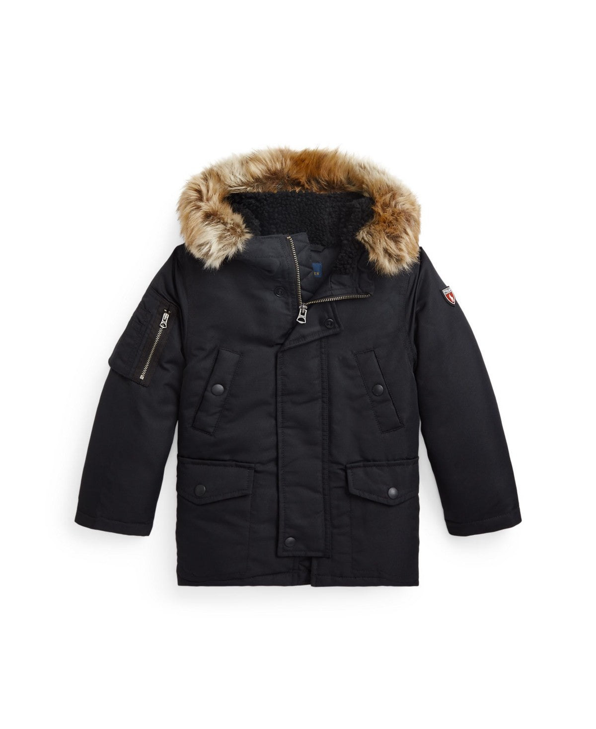 Polo Ralph Lauren Boys Artificial-fur-Trim Down Parka Jacket - Polo Black