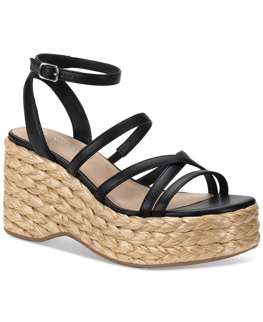 Sun + Stone Women's Finnickk Strappy Espadrille Wedge Sandals