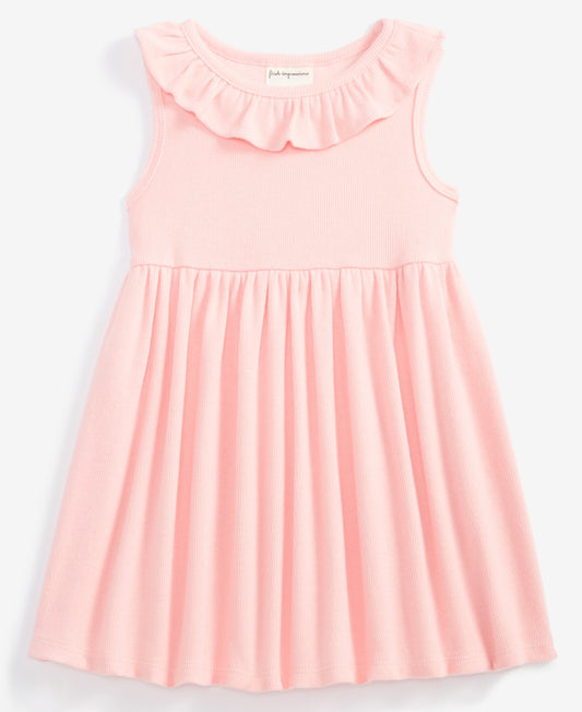 First Impressions Baby Girl Cotton-Blend Ruffled Knit Dress