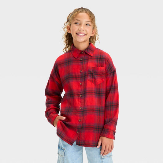 Art Class Girls' Long Sleeve Oversized Shirt - Art Class