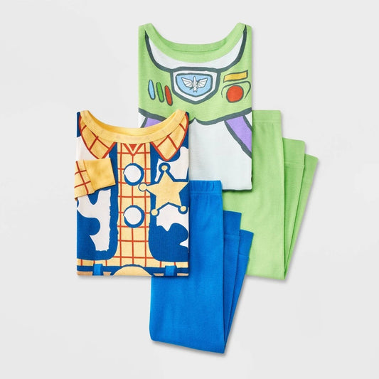 AME Toddler Boys' 4pc Snug Fit Toy Story Cotton Pajama Set