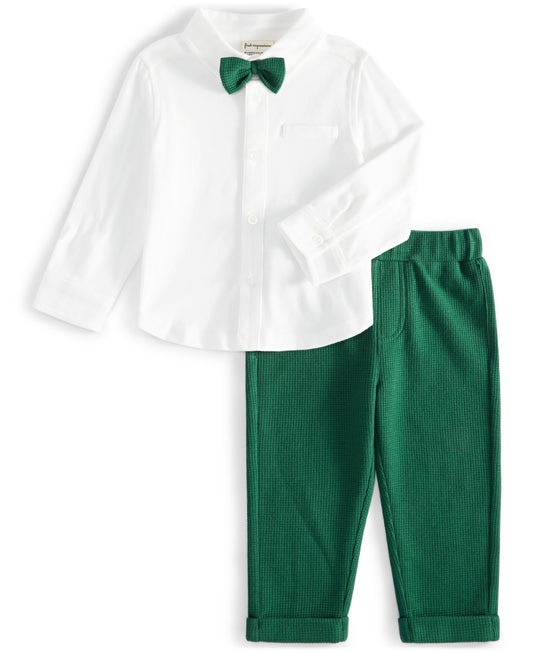 First Impressions Baby Boys Waffle Shirt & Pants Set