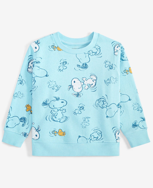 Epic Threads Toddler Boys Snoopy Allover Print Fleece Sweatshirt- Crystal Blue