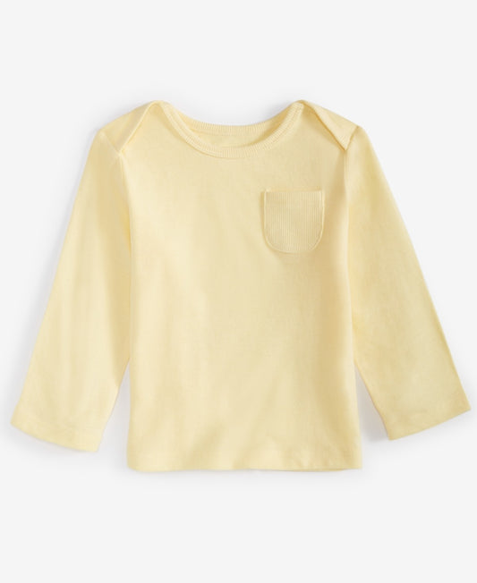 First Impressions Baby Boys Long-Sleeve Solid Lap-Shoulder T-Shirt
