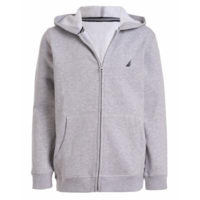 Nautica Big Boys Full Zip Fleece Hoodie - Gray Heather
