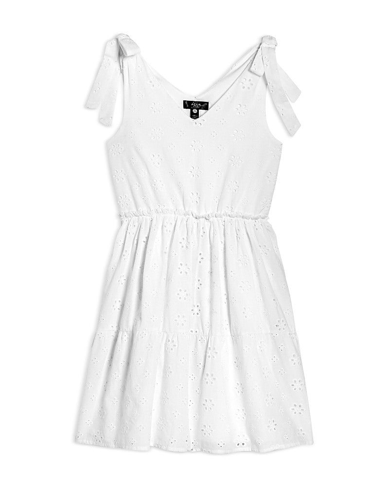 Aqua Girls' Eyelet Mini Dress