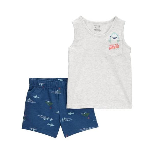Carter's Toddler Boys Shark Tank Top & Printed Shorts, 2 Piece Set